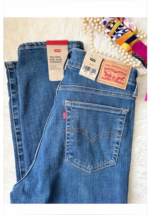 Levi's Denim - NET • Levi's 724 High Rise Slim Straight Jeans - Medium Blue